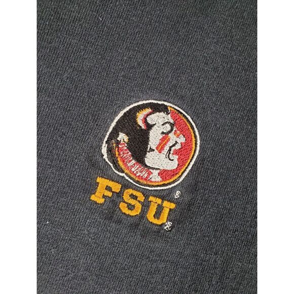 Vtg Lee Sport Nutmeg FSU Mock Sweatshirt Mens L Black Boxy 90s Y2K USA Made - Picture 6 of 9